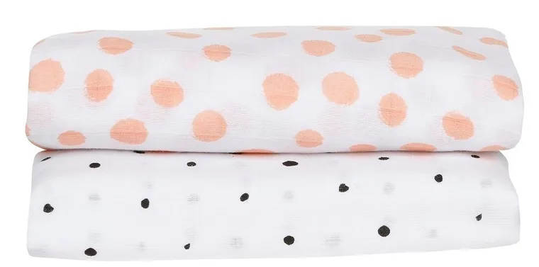 Motherhood, Kropy Różowe, Premium, pielucha, otulacz muślinowy bawełniany, 100-120 cm, 2 szt.