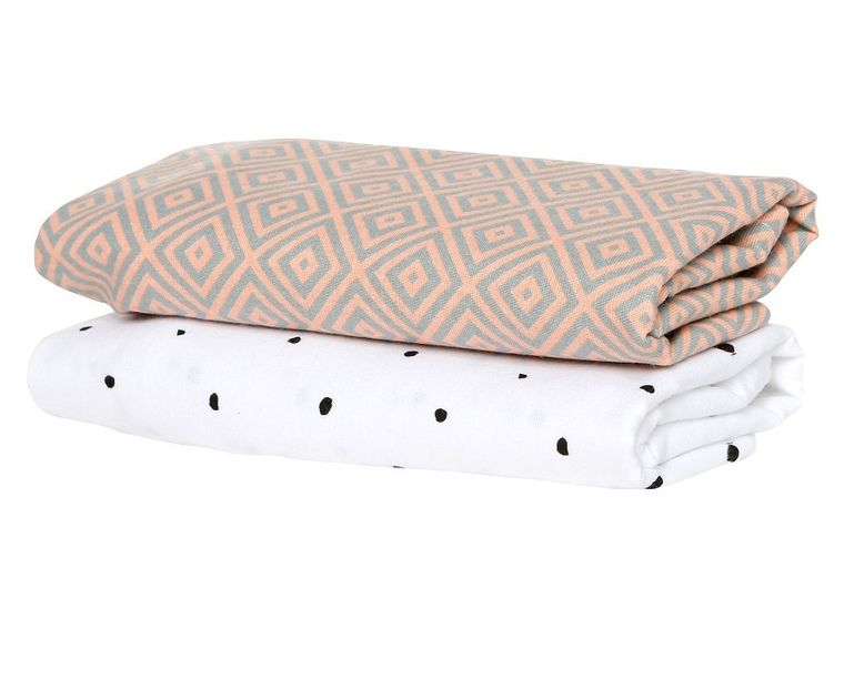 Motherhood, Kwadraty Różowe, Premium, pielucha, otulacz flanelowy, 80-120 cm, 2 szt.