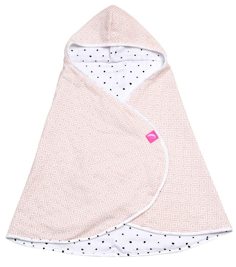 Motherhood, Kwadraty Różowe, ręcznik niemowlęcy, muślinowy, 65-130 cm