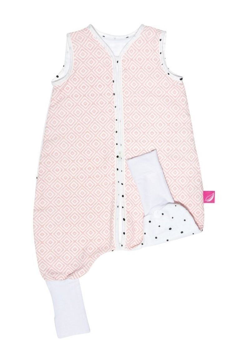 Motherhood, Kwadraty Różowe, śpiworek muślinowy z nogawkami, TOG 0.5, 18-30 m