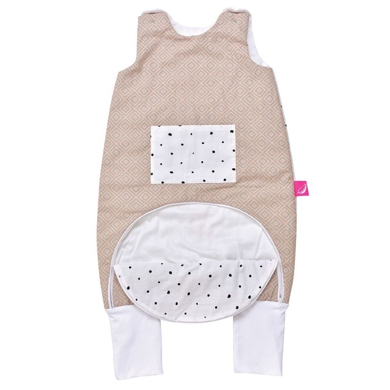 Motherhood, Kwadraty Różowe, śpiworek z kieszonką i nogawkami, ocieplany, TOG 2, 18m+