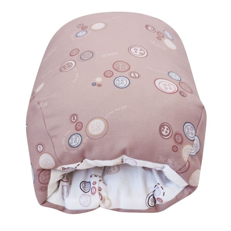 Motherhood, mufka, poduszka do karmienia, różowe guziki