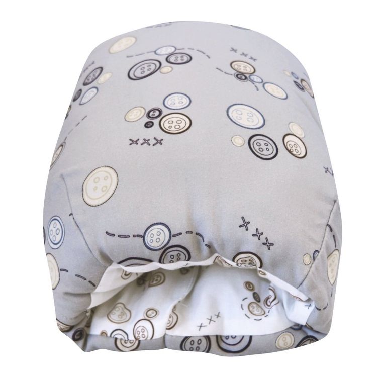 Motherhood, mufka, poduszka do karmienia, szare guziki