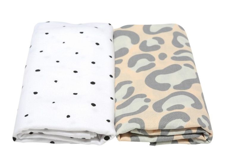 Motherhood, Ocelot Łososiowy, Premium, pielucha, otulacz flanelowy, 80-120 cm, 2 szt.