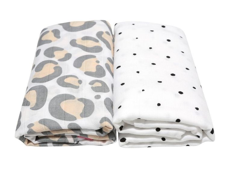 Motherhood, Ocelot Łososiowy, Premium, pielucha, otulacz muślinowy, 100-120 cm, 2 szt.