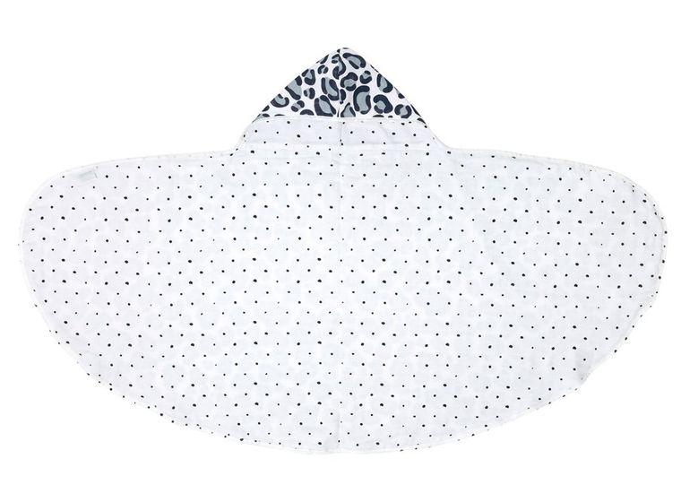 Motherhood, Ocelot Niebieski, ręcznik muślinowy z kapturkiem, 65-130 cm