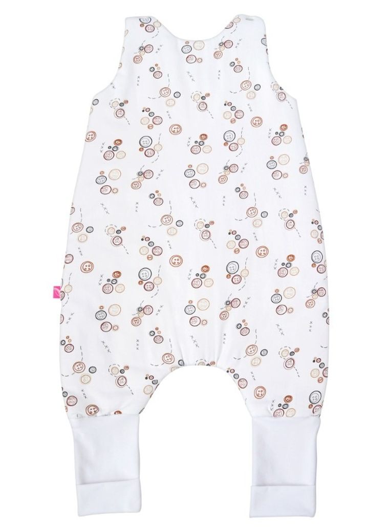 Motherhood, ocieplany śpiworek z nogawkami i kieszonką, TOG 2, szare guziki, 1.5-2.5l