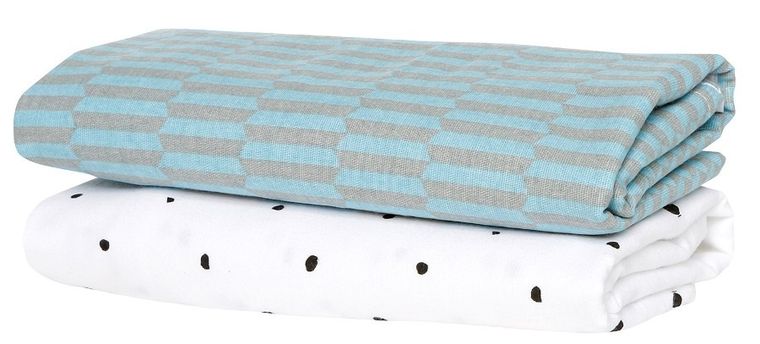 Motherhood, otulacze flanelowe premium, płotek niebieski, 80-120 cm, 2 szt.