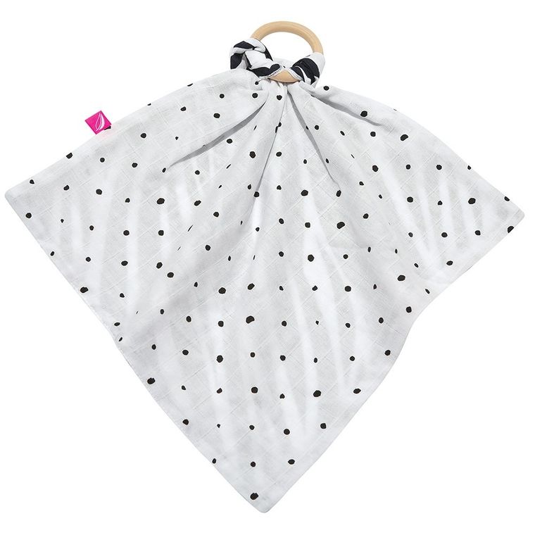 Motherhood, pieluszka z gryzakiem, zebra niebieska