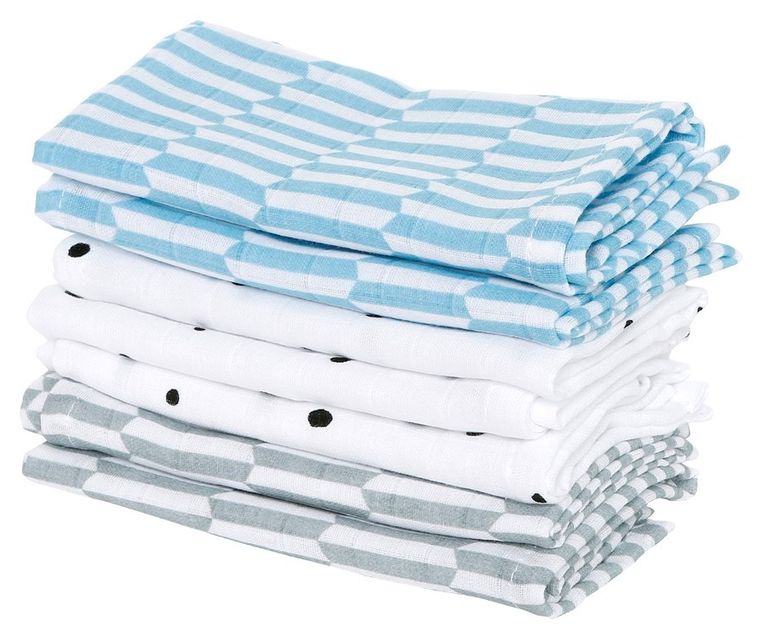 Motherhood, Płotek Niebieski, chusteczki muślinowe, 30-30 cm, 7 szt.