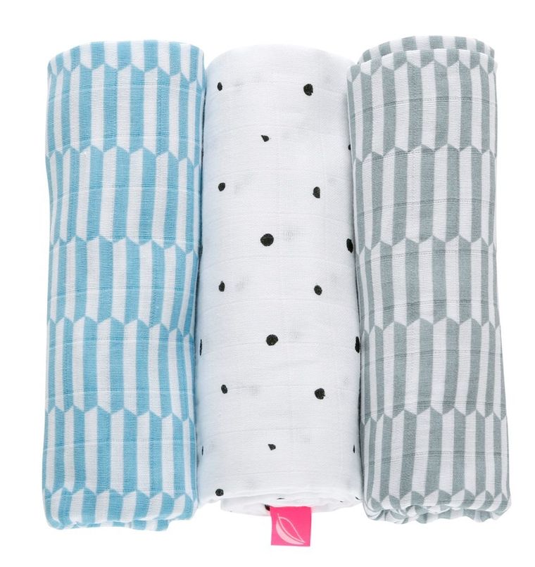 Motherhood, Płotek Niebieski, pieluszka muślinowa, 70-80 cm, 3 szt.