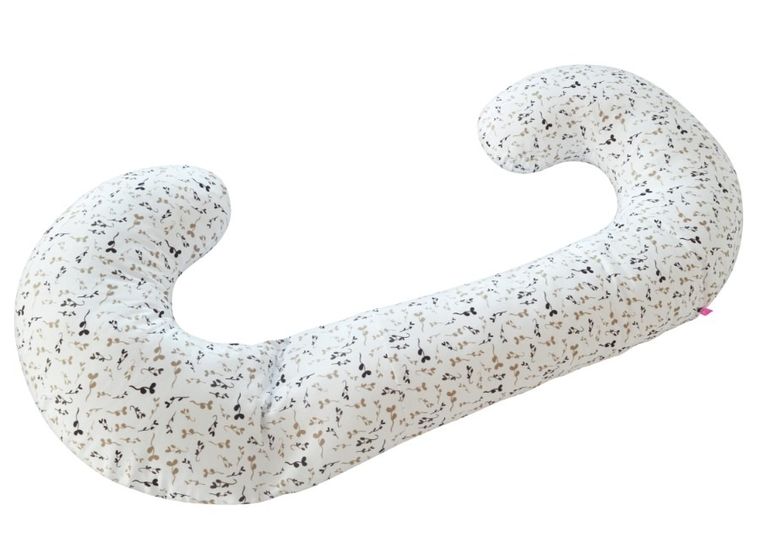 Motherhood, poduszka dla kobiet w ciąży i do karmienia, beżowe listki