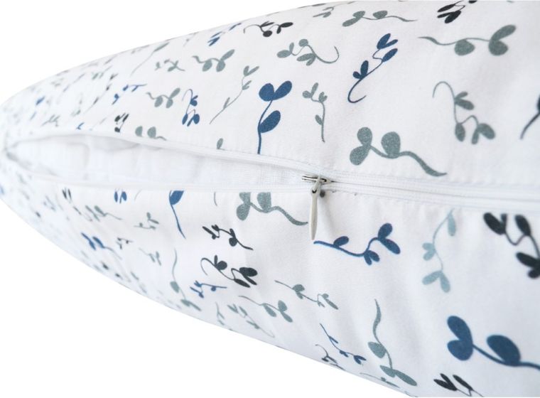 Motherhood, poduszka dla kobiet w ciąży i do karmienia, niebieskie listki