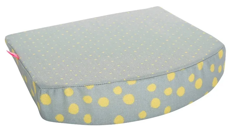 Motherhood, poduszka klin do wózka głębokiego, kropy musztardowe