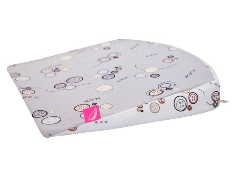 Motherhood, poduszka klin, podróżna, szare guziki