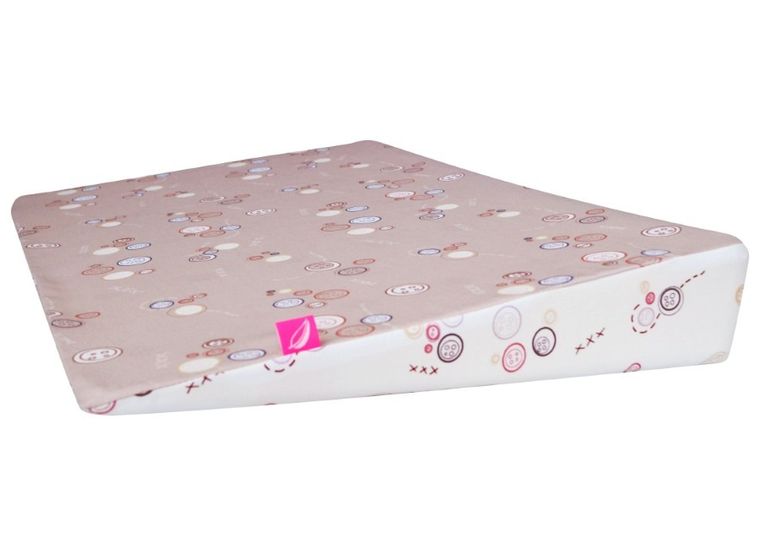 Motherhood, poduszka klin, różowe guziki