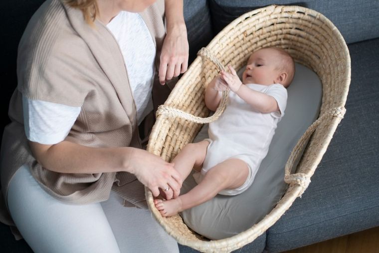 Motherhood, prześcieradło do gondoli/kosza Mojżesza, jersey, szare, 35-75 cm