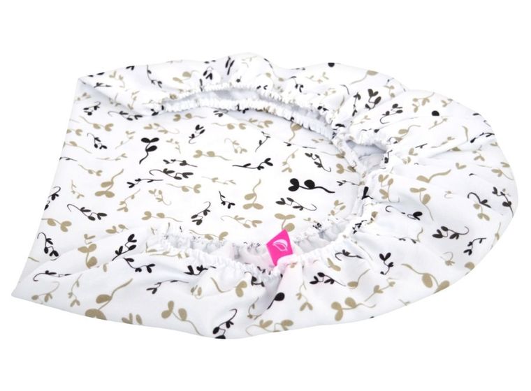 Motherhood, prześcieradło z gumką do gondoli, beżowe listki, 35-75 cm