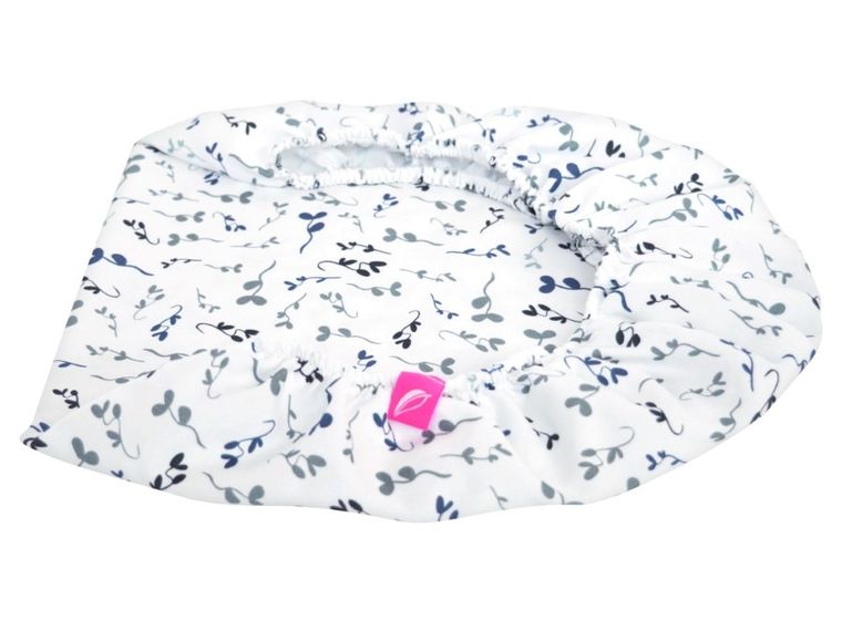 Motherhood, prześcieradło z gumką do gondoli, niebieskie listki, 35-75 cm