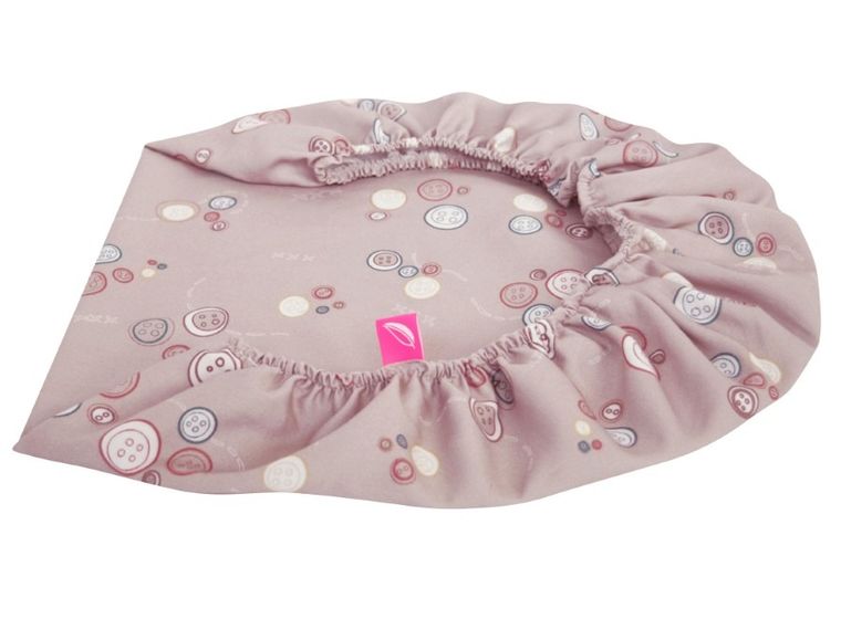 Motherhood, prześcieradło z gumką do gondoli, różowe guziki, 35-75 cm