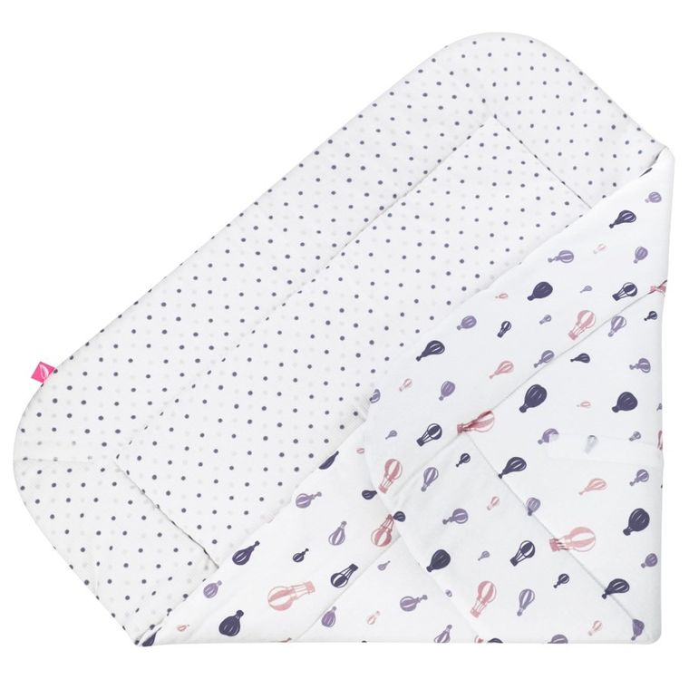 Motherhood, rożek bawełniany, fioletowe baloniki, 75-75 cm