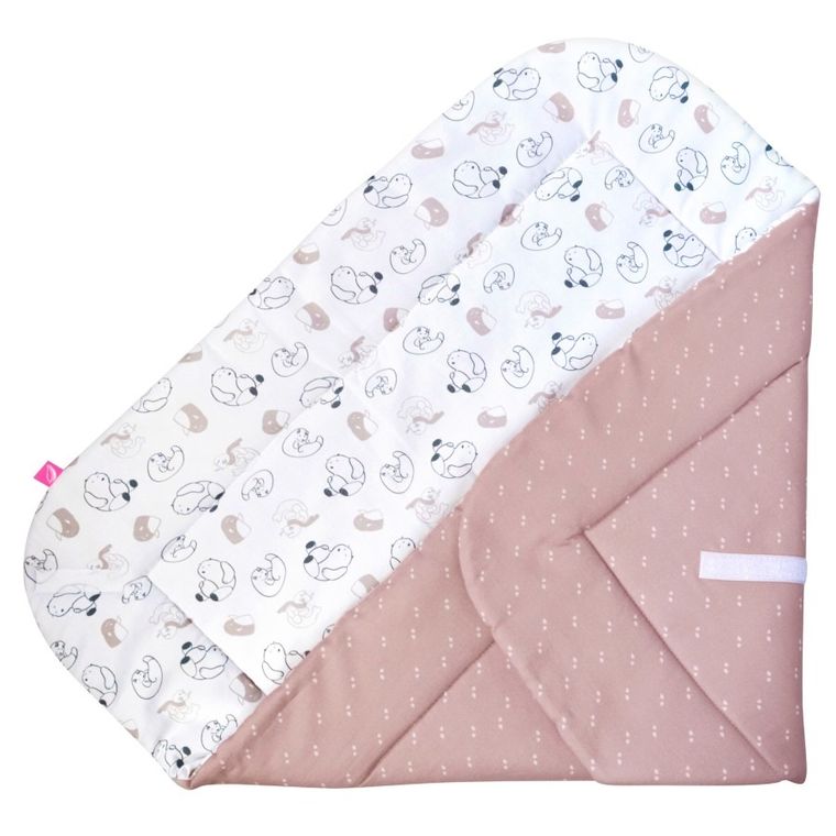 Motherhood, rożek bawełniany, różowe misie, 75-75 cm