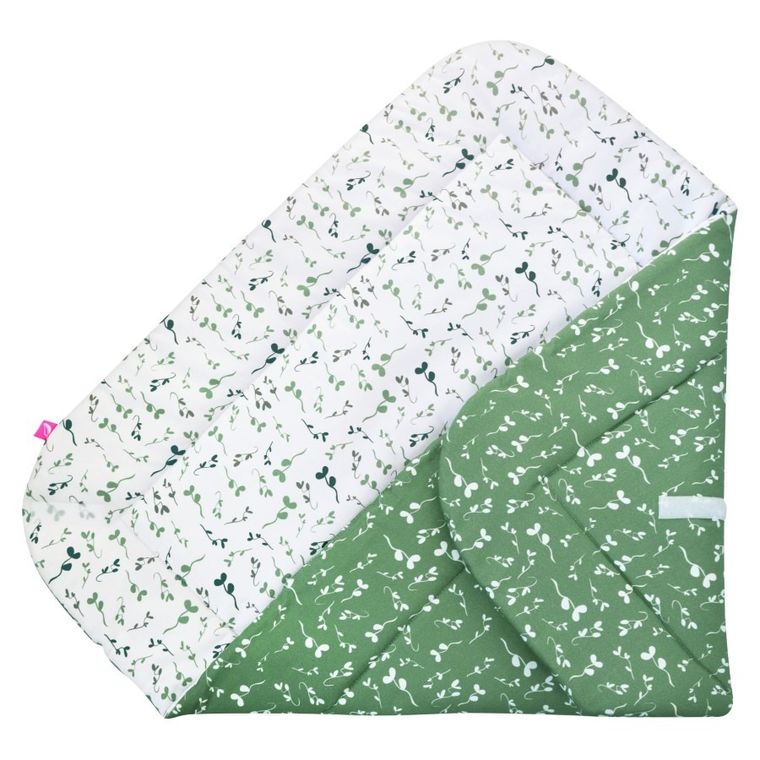 Motherhood, rożek bawełniany, zielone listki, 75-75 cm