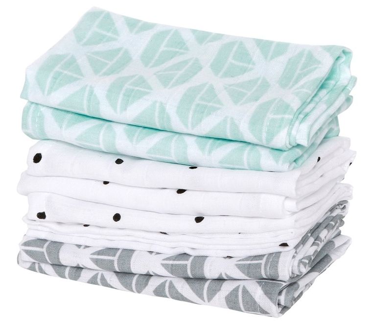 Motherhood, Statki Miętowe, chusteczki muślinowe, 30-30 cm, 7 szt.