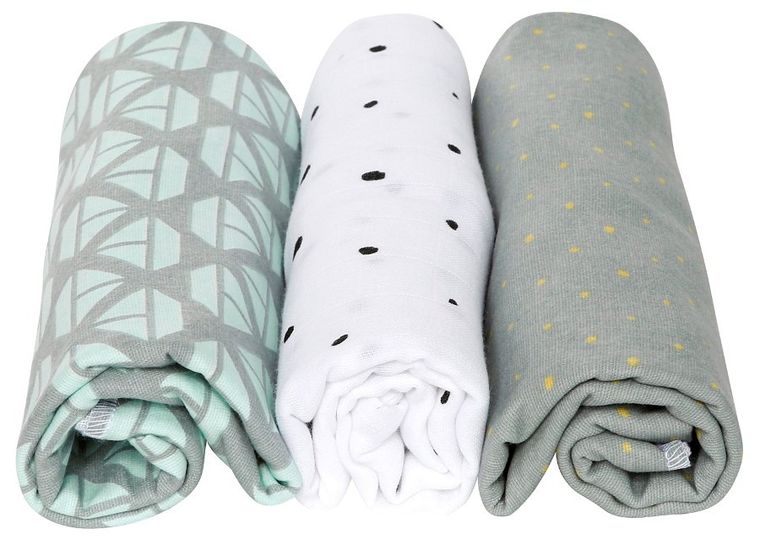 Motherhood, Statki Miętowe, pieluszka bawełniana, 70-80 cm, 3 szt.