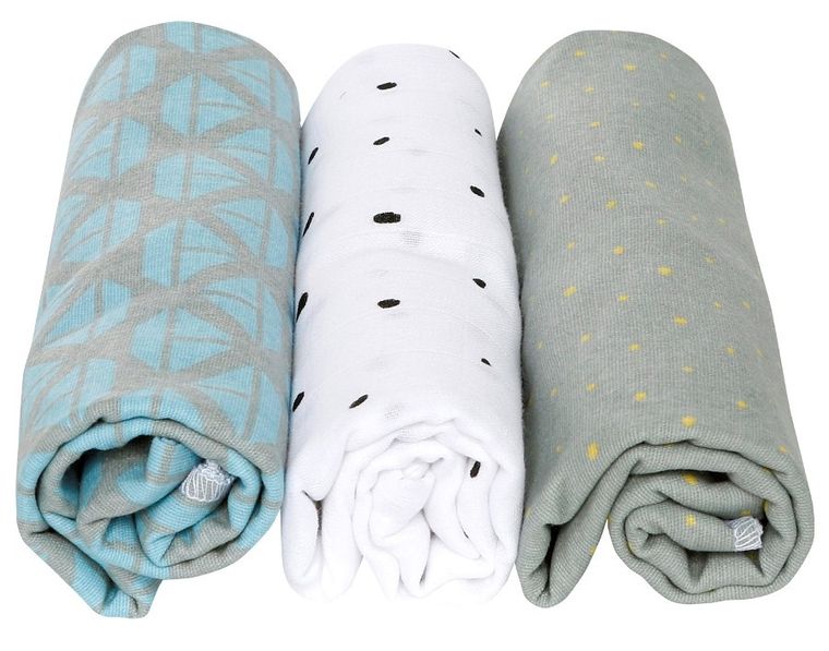 Motherhood, Statki Niebieskie, pieluszka bawełniana, 70-80 cm, 3 szt.