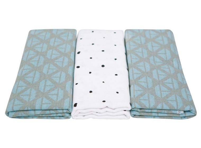 Motherhood, Statki Niebieskie, pieluszka flanelowa, 70-80 cm, 3 szt.