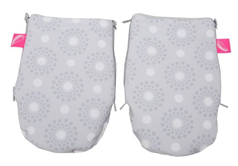 Motherhood, wodoodporne mufki do wózka, 2 szt, ptaszki szare