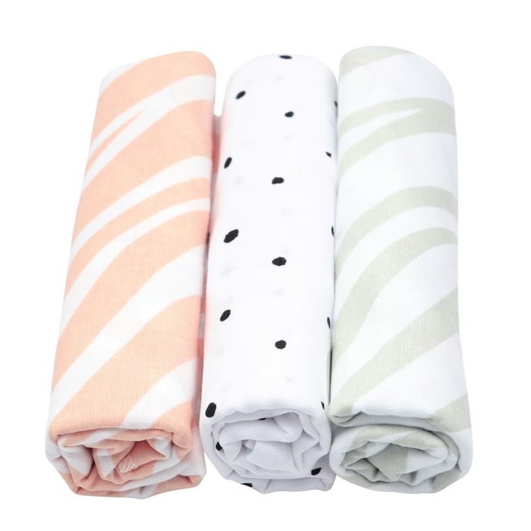 Motherhood, Zebra Łososiowa, pieluszka bawełniane, 70-80 cm, 3 szt.