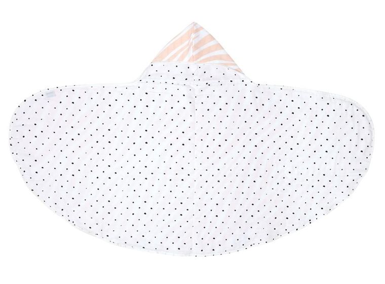 Motherhood, Zebra Łososiowa, ręcznik muślinowy z kapturkiem, 65-130 cm