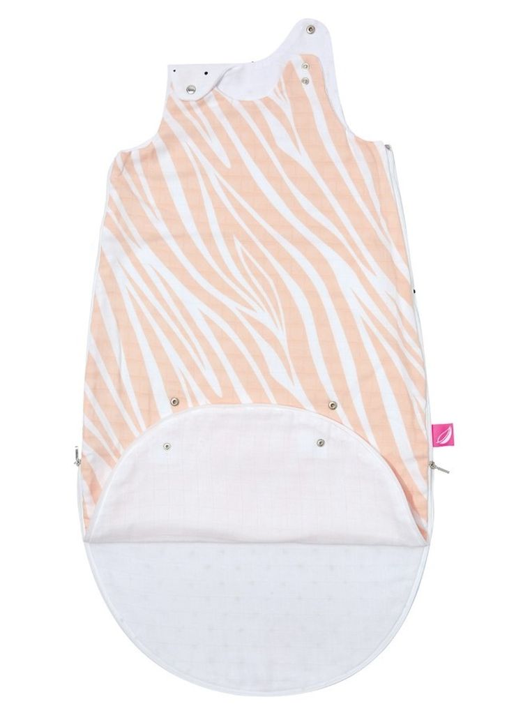 Motherhood, Zebra Łososiowa, Zip-A-Round, śpiworek muślinowy 2w1, TOG 0.5, 3-18 m