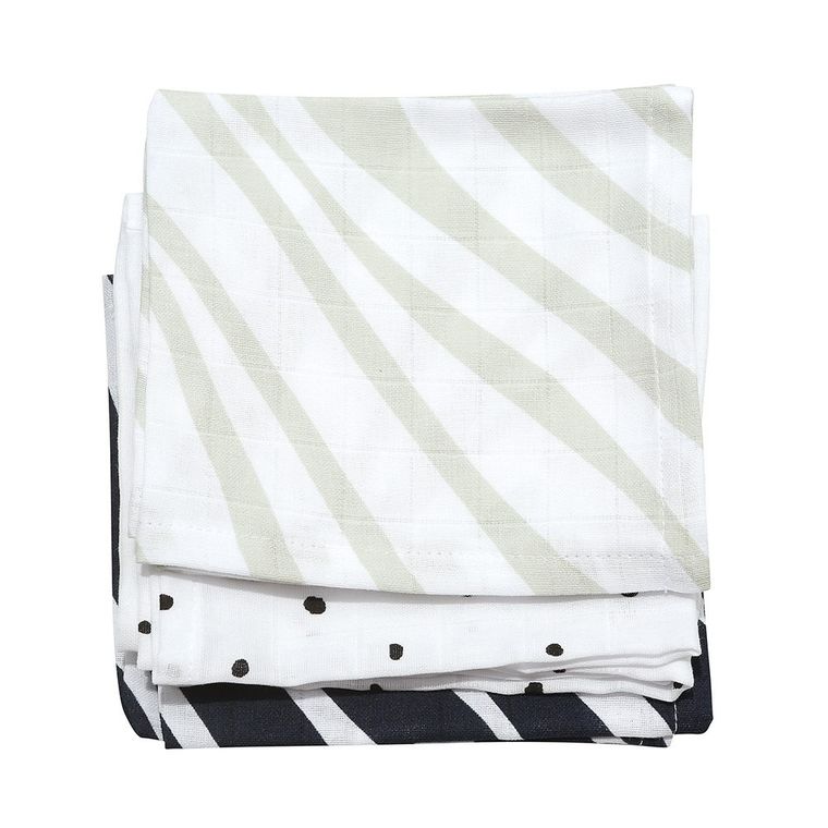 Motherhood, Zebra Niebieska, chusteczki muślinowe, 30-30 cm, 7 szt.