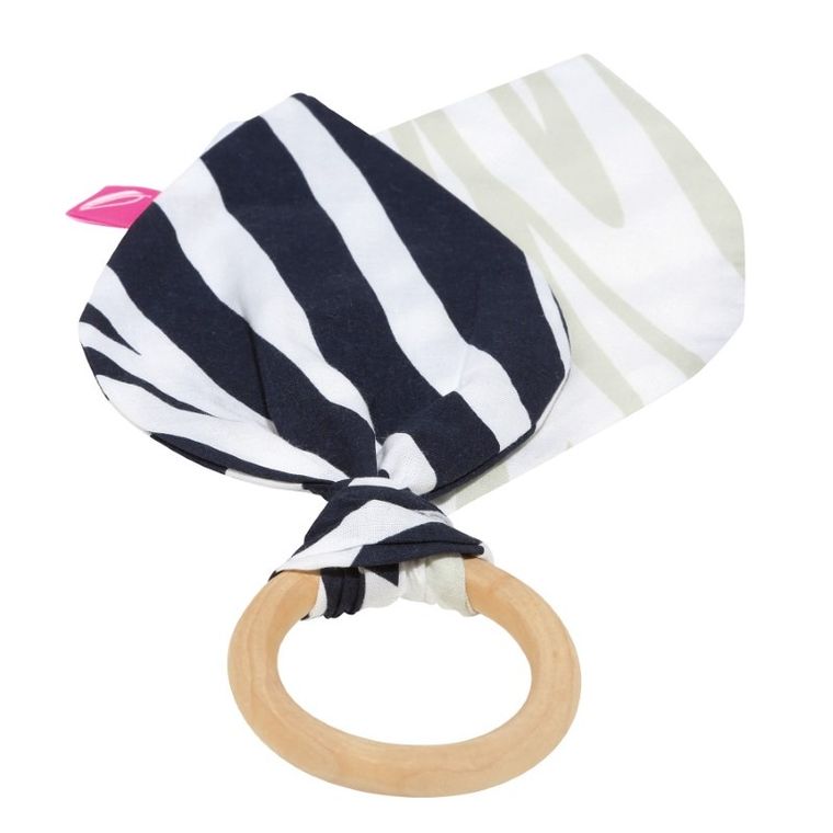 Motherhood, Zebra Niebieska, gryzak drewniany