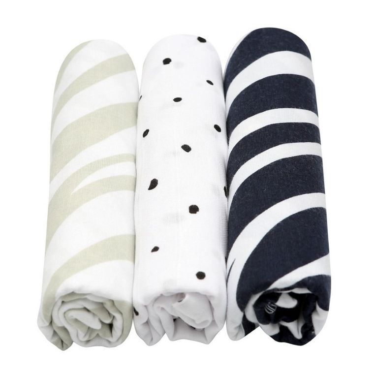 Motherhood, Zebra Niebieska, pieluszka bawełniane, 70-80 cm, 3 szt.