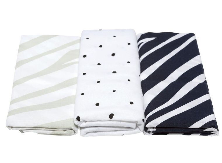 Motherhood, Zebra Niebieska, pieluszka flanelowa, 70-80 cm, 3 szt.