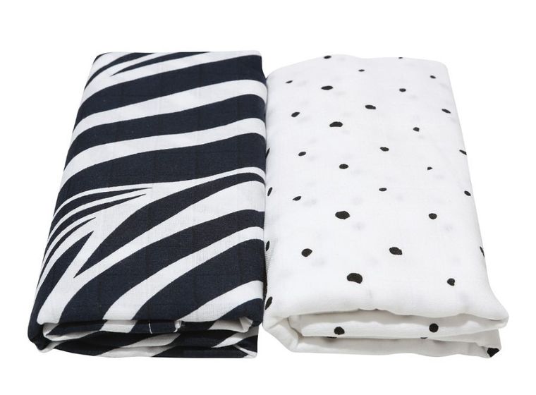 Motherhood, Zebra Niebieska, Premium, pielucha, otulacz muślinowy, 100-120 cm, 2 szt.