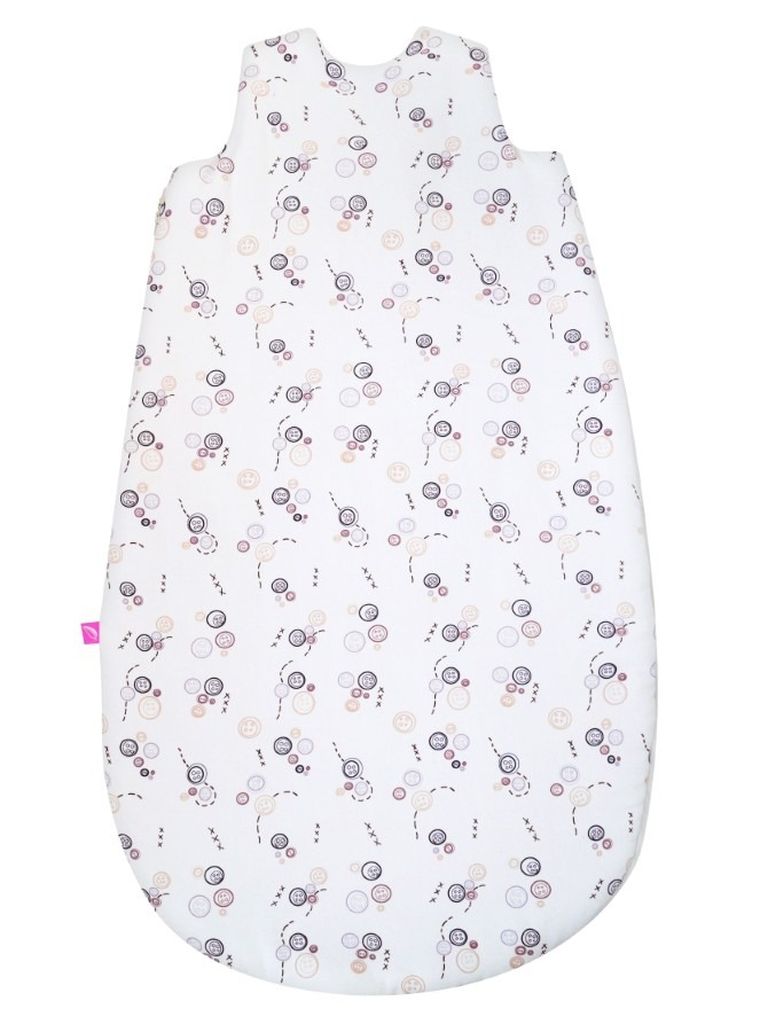 Motherhood, Zip-A-Round, bawełniany śpiworek, 2w1, TOG 3, różowe guziki, 3-18m