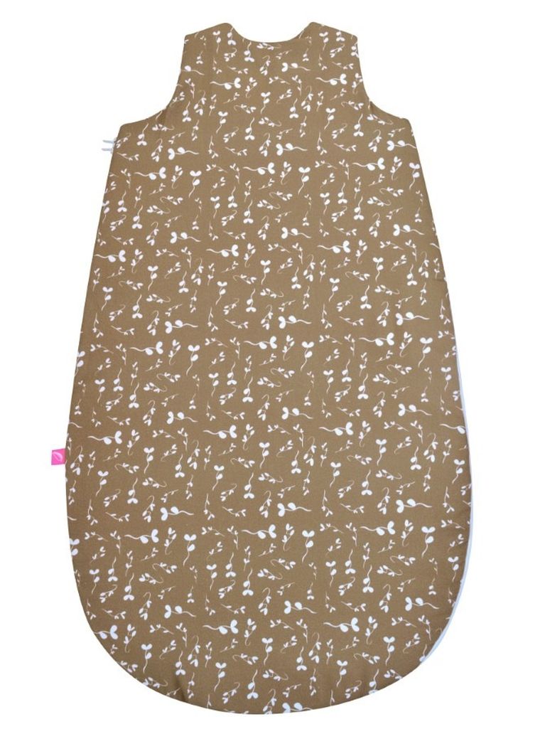 Motherhood, Zip-A-Round, bawełniany śpiworek letni, 2w1, TOG 1, beżowe listki, 3-18m