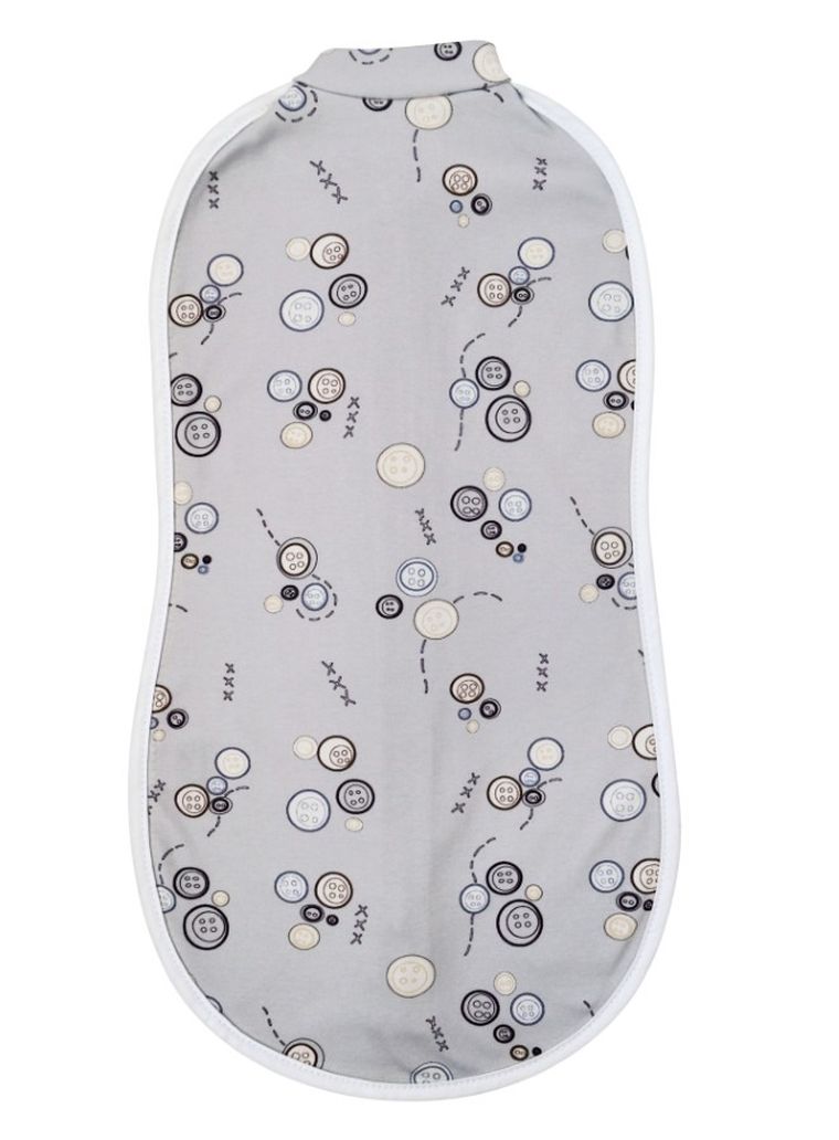 Motherhood, Zip&Swaddle, otulacz, szare guziki, 5-8 kg