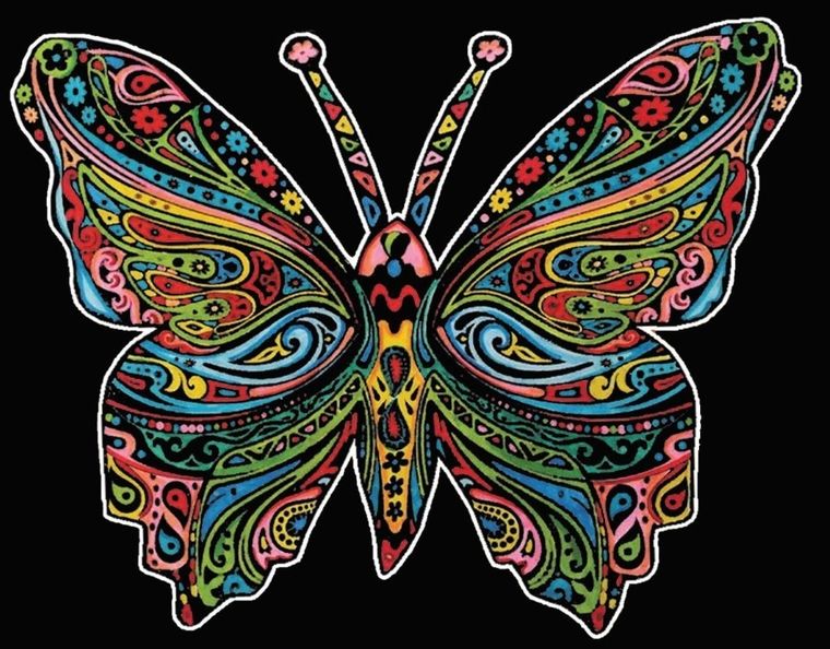 Motyl. Kolorowanka welwetowa, 47-35 cm