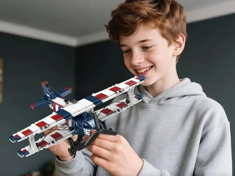 Mould King, Racing Biplane - American Style, szybowiec, klocki, 540 elementów