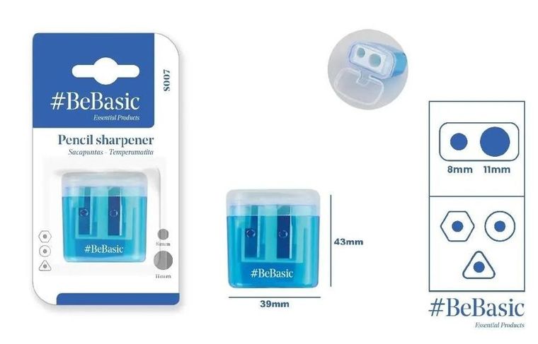 MP Main Paper, BeBasic, temperówka podwójna z pojemnikiem i pokrywką