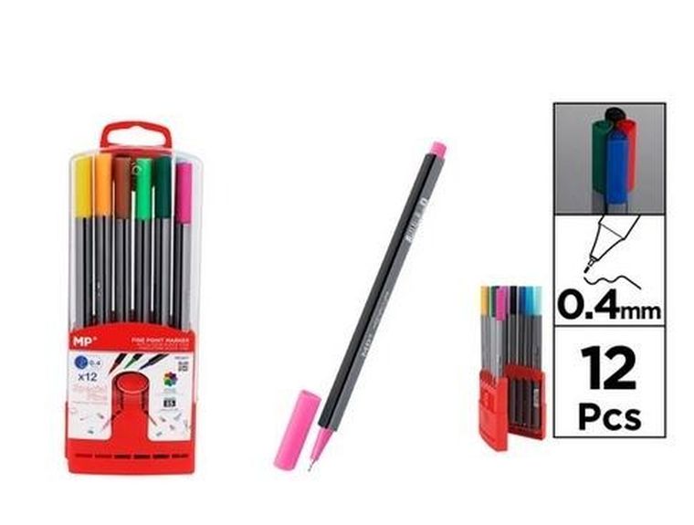MP Main Paper, cienkopisy, 0.4 mm, 12 kolorów