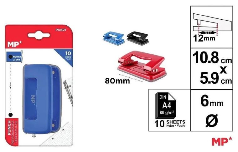 MP Main Paper, dziurkacz, 10.8-5.9 cm, 1 szt.