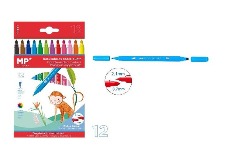 Mp Main Paper, flamastry dwustronne, 12 kolorów