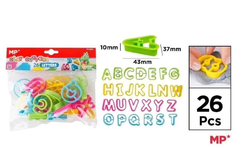 MP Main Paper, foremki do masy plastycznej, Alfabet, 26 szt.